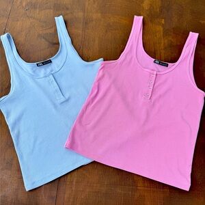 Zara Large Button Ribbed Tank top Bundle